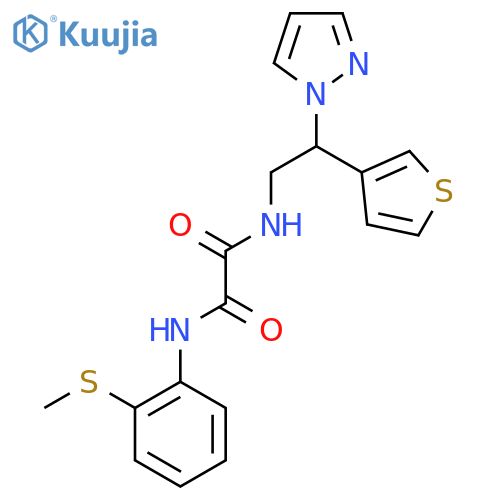 N'-[2-(methylsulfanyl)phenyl]-N-[2-(1H-pyrazol-1-yl)-2-(thiophen-3-yl)ethyl]ethanediamide structure