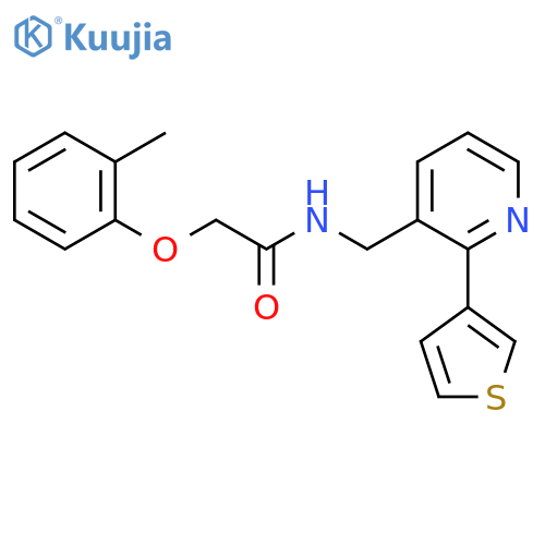 2-(2-methylphenoxy)-N-{[2-(thiophen-3-yl)pyridin-3-yl]methyl}acetamide structure