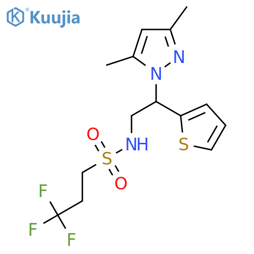 N-[2-(3,5-dimethyl-1H-pyrazol-1-yl)-2-(thiophen-2-yl)ethyl]-3,3,3-trifluoropropane-1-sulfonamide structure