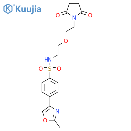 N-{2-2-(2,5-dioxopyrrolidin-1-yl)ethoxyethyl}-4-(2-methyl-1,3-oxazol-4-yl)benzene-1-sulfonamide structure