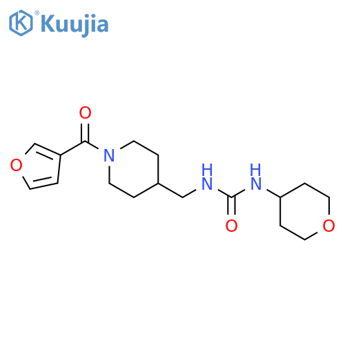 3-{[1-(furan-3-carbonyl)piperidin-4-yl]methyl}-1-(oxan-4-yl)urea structure