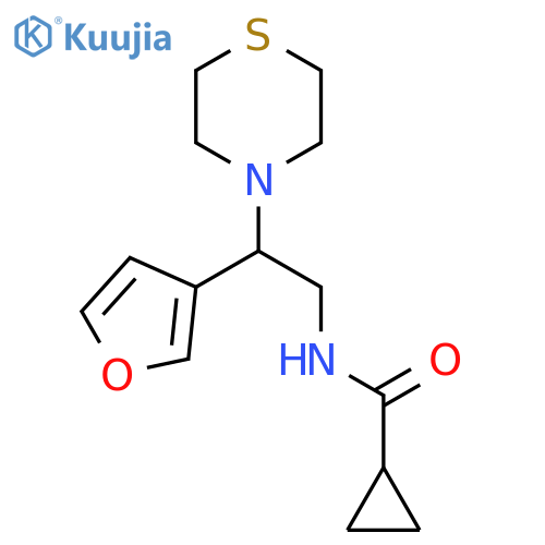 N-2-(furan-3-yl)-2-(thiomorpholin-4-yl)ethylcyclopropanecarboxamide structure