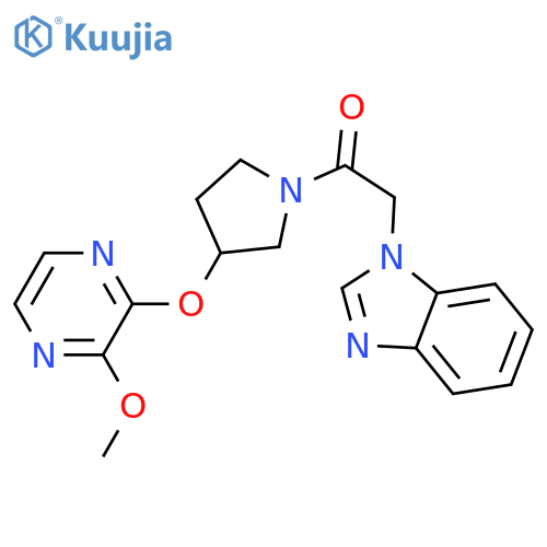 2-(1H-1,3-benzodiazol-1-yl)-1-{3-(3-methoxypyrazin-2-yl)oxypyrrolidin-1-yl}ethan-1-one structure