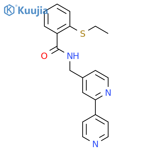 N-({2,4'-bipyridine-4-yl}methyl)-2-(ethylsulfanyl)benzamide structure
