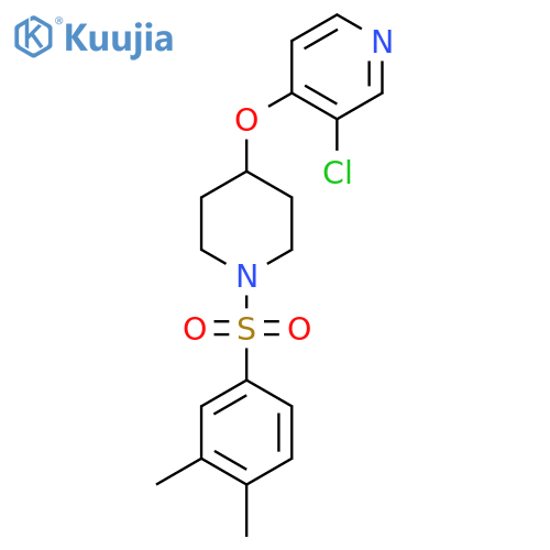 3-chloro-4-{1-(3,4-dimethylbenzenesulfonyl)piperidin-4-yloxy}pyridine structure
