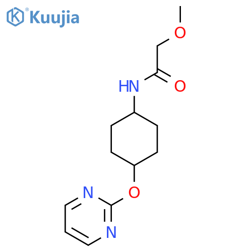 2-methoxy-N-(1r,4r)-4-(pyrimidin-2-yloxy)cyclohexylacetamide structure