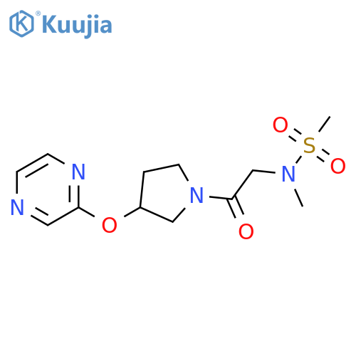 N-methyl-N-{2-oxo-2-[3-(pyrazin-2-yloxy)pyrrolidin-1-yl]ethyl}methanesulfonamide structure