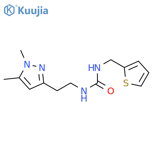 3-2-(1,5-dimethyl-1H-pyrazol-3-yl)ethyl-1-(thiophen-2-yl)methylurea structure