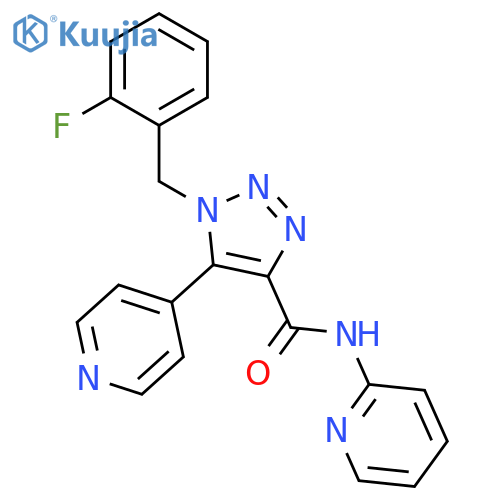 1-[(2-fluorophenyl)methyl]-N-(pyridin-2-yl)-5-(pyridin-4-yl)-1H-1,2,3-triazole-4-carboxamide structure