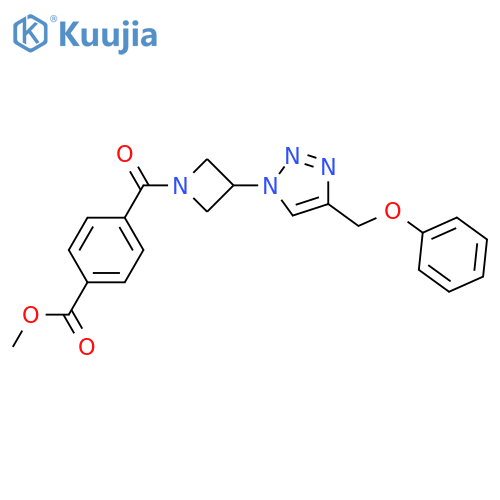 methyl 4-{3-[4-(phenoxymethyl)-1H-1,2,3-triazol-1-yl]azetidine-1-carbonyl}benzoate structure