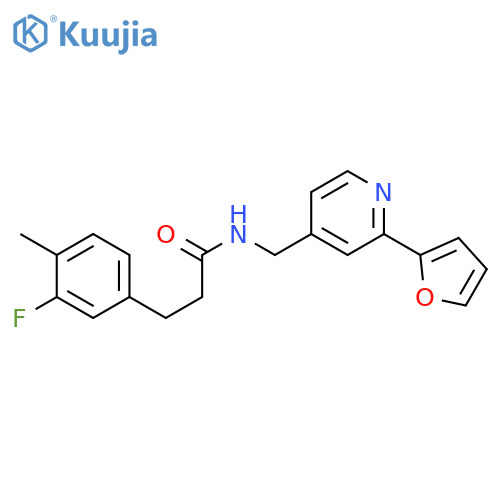 3-(3-fluoro-4-methylphenyl)-N-{[2-(furan-2-yl)pyridin-4-yl]methyl}propanamide structure