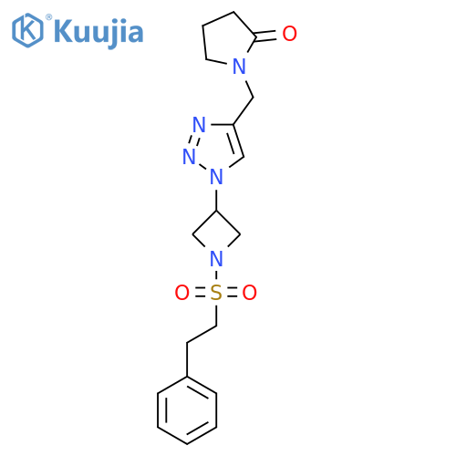 1-({1-1-(2-phenylethanesulfonyl)azetidin-3-yl-1H-1,2,3-triazol-4-yl}methyl)pyrrolidin-2-one structure