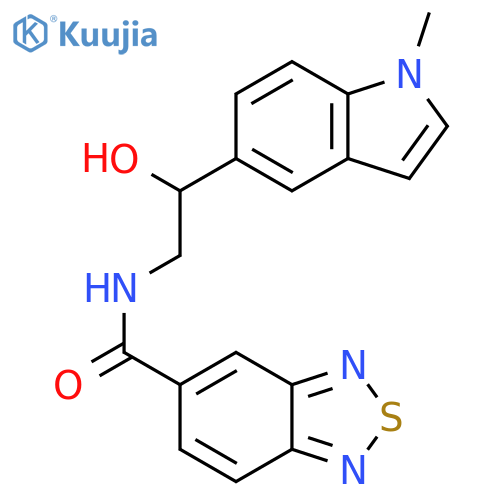 N-[2-hydroxy-2-(1-methyl-1H-indol-5-yl)ethyl]-2,1,3-benzothiadiazole-5-carboxamide structure