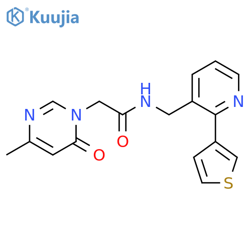 2-(4-methyl-6-oxo-1,6-dihydropyrimidin-1-yl)-N-{[2-(thiophen-3-yl)pyridin-3-yl]methyl}acetamide structure
