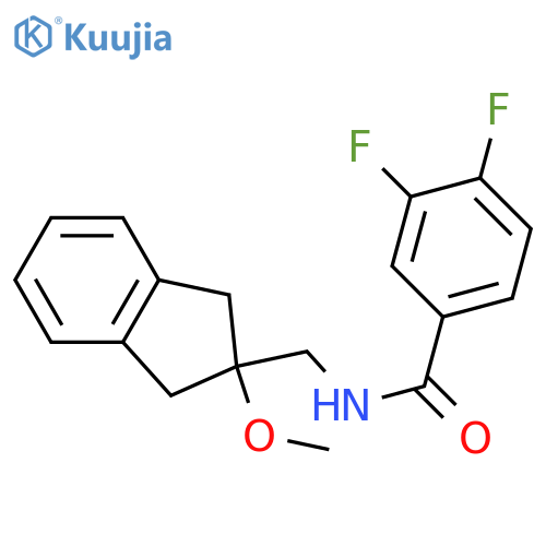 3,4-difluoro-N-[(2-methoxy-2,3-dihydro-1H-inden-2-yl)methyl]benzamide structure