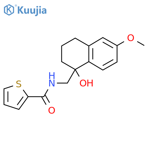 N-[(1-hydroxy-6-methoxy-1,2,3,4-tetrahydronaphthalen-1-yl)methyl]thiophene-2-carboxamide structure