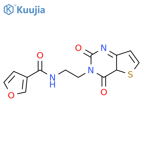 N-(2-{2,4-dioxo-1H,2H,3H,4H-thieno[3,2-d]pyrimidin-3-yl}ethyl)furan-3-carboxamide structure