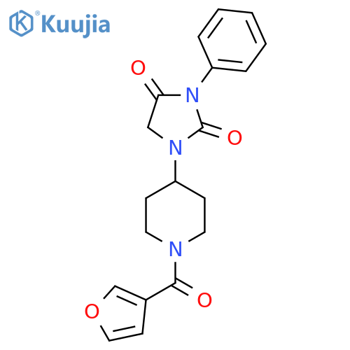 1-[1-(furan-3-carbonyl)piperidin-4-yl]-3-phenylimidazolidine-2,4-dione structure