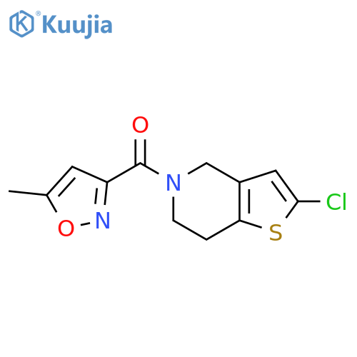 3-{2-chloro-4H,5H,6H,7H-thieno[3,2-c]pyridine-5-carbonyl}-5-methyl-1,2-oxazole structure