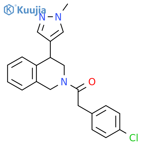 2-(4-chlorophenyl)-1-4-(1-methyl-1H-pyrazol-4-yl)-1,2,3,4-tetrahydroisoquinolin-2-ylethan-1-one structure