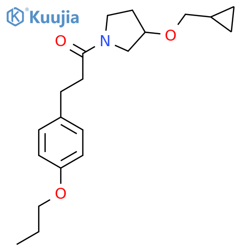 1-3-(cyclopropylmethoxy)pyrrolidin-1-yl-3-(4-propoxyphenyl)propan-1-one structure