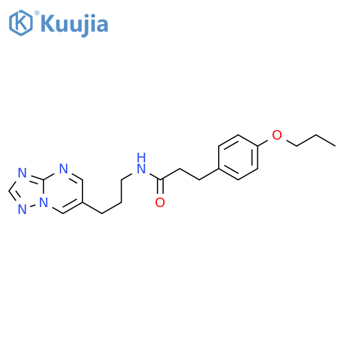 3-(4-propoxyphenyl)-N-[3-([1,2,4]triazolo[1,5-a]pyrimidin-6-yl)propyl]propanamide structure