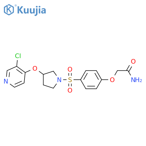 2-(4-((3-((3-Chloropyridin-4-yl)oxy)pyrrolidin-1-yl)sulfonyl)phenoxy)acetamide structure