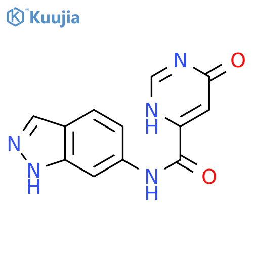 6-hydroxy-N-(1H-indazol-6-yl)pyrimidine-4-carboxamide structure