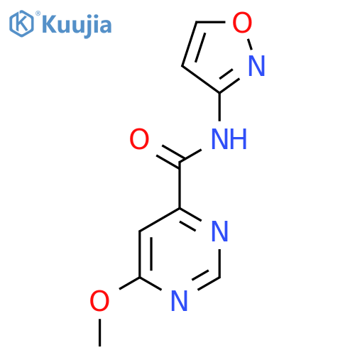 6-methoxy-N-(1,2-oxazol-3-yl)pyrimidine-4-carboxamide structure