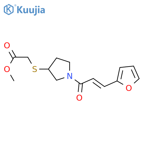 methyl 2-({1-[(2E)-3-(furan-2-yl)prop-2-enoyl]pyrrolidin-3-yl}sulfanyl)acetate structure