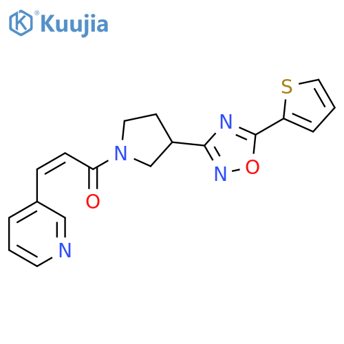 (2Z)-3-(pyridin-3-yl)-1-{3-5-(thiophen-2-yl)-1,2,4-oxadiazol-3-ylpyrrolidin-1-yl}prop-2-en-1-one structure