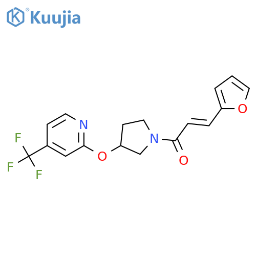 (E)-3-(furan-2-yl)-1-[3-[4-(trifluoromethyl)pyridin-2-yl]oxypyrrolidin-1-yl]prop-2-en-1-one structure