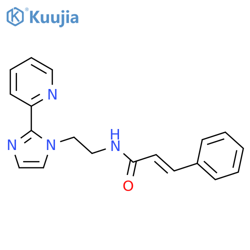 (2E)-3-phenyl-N-{2-[2-(pyridin-2-yl)-1H-imidazol-1-yl]ethyl}prop-2-enamide structure
