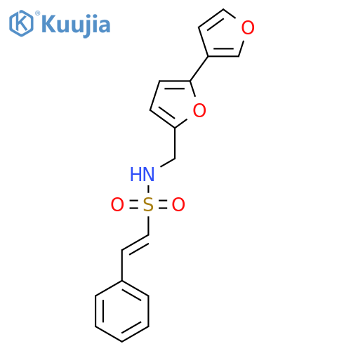 (E)-N-({[2,3'-bifuran]-5-yl}methyl)-2-phenylethene-1-sulfonamide structure