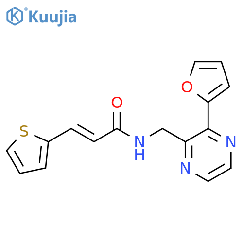 (2E)-N-{[3-(furan-2-yl)pyrazin-2-yl]methyl}-3-(thiophen-2-yl)prop-2-enamide structure