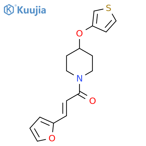 (2E)-3-(furan-2-yl)-1-[4-(thiophen-3-yloxy)piperidin-1-yl]prop-2-en-1-one structure
