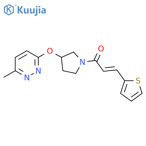 (2E)-1-{3-[(6-methylpyridazin-3-yl)oxy]pyrrolidin-1-yl}-3-(thiophen-2-yl)prop-2-en-1-one structure