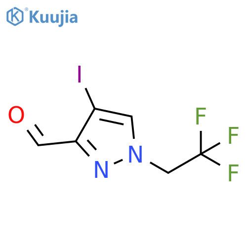 4-iodo-1-(2,2,2-trifluoroethyl)-1H-pyrazole-3-carbaldehyde structure