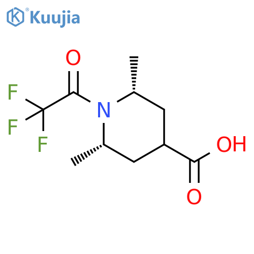 (2R,4r,6S)-2,6-dimethyl-1-(trifluoroacetyl)piperidine-4-carboxylic acid structure