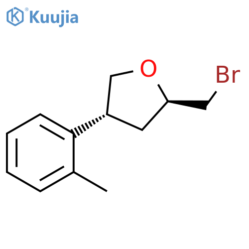 (2R,4R)-2-(bromomethyl)-4-(2-methylphenyl)oxolane structure