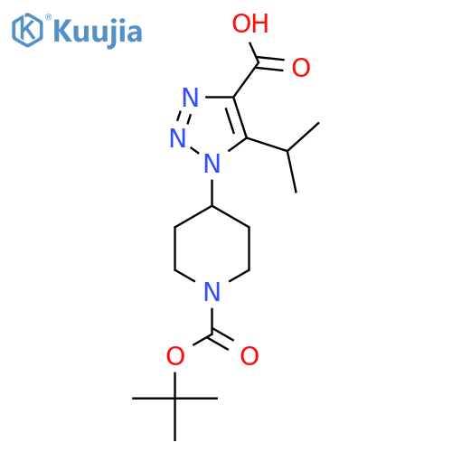 1-{1-(tert-butoxy)carbonylpiperidin-4-yl}-5-(propan-2-yl)-1H-1,2,3-triazole-4-carboxylic acid structure