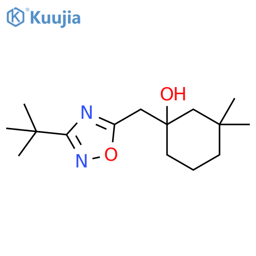 1-(3-tert-butyl-1,2,4-oxadiazol-5-yl)methyl-3,3-dimethylcyclohexan-1-ol structure