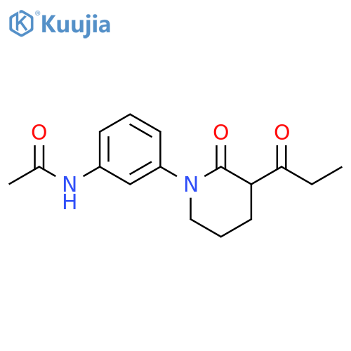 Acetamide, N-[3-[2-oxo-3-(1-oxopropyl)-1-piperidinyl]phenyl]- structure
