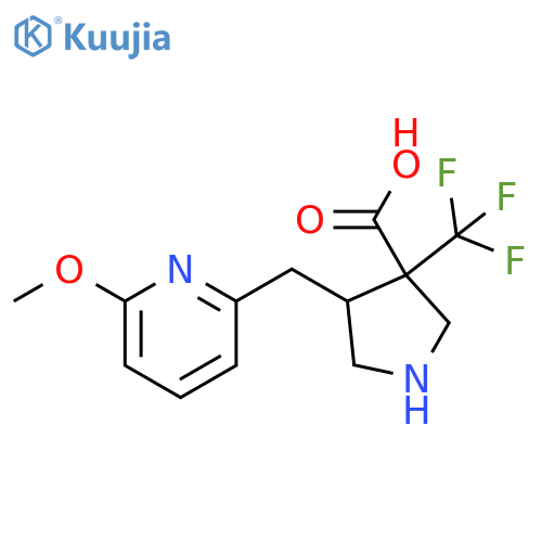 3-Pyrrolidinecarboxylic acid, 4-[(6-methoxy-2-pyridinyl)methyl]-3-(trifluoromethyl)- structure