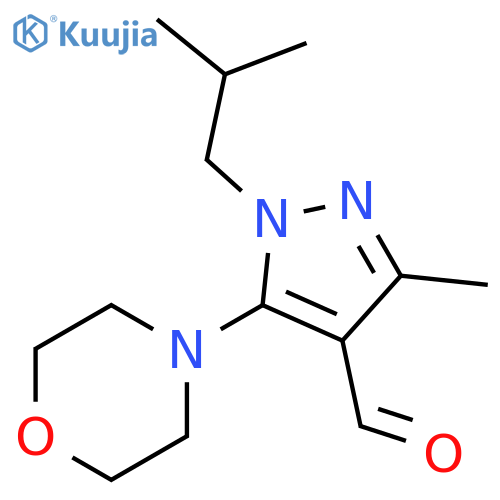 3-Methyl-1-(2-methylpropyl)-5-morpholin-4-ylpyrazole-4-carbaldehyde structure