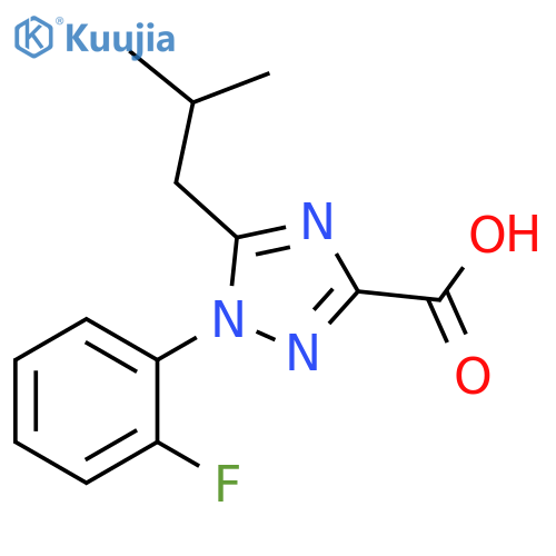 1-(2-fluorophenyl)-5-(2-methylpropyl)-1H-1,2,4-triazole-3-carboxylic acid structure