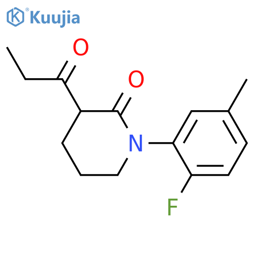 1-(2-fluoro-5-methylphenyl)-3-propanoylpiperidin-2-one structure