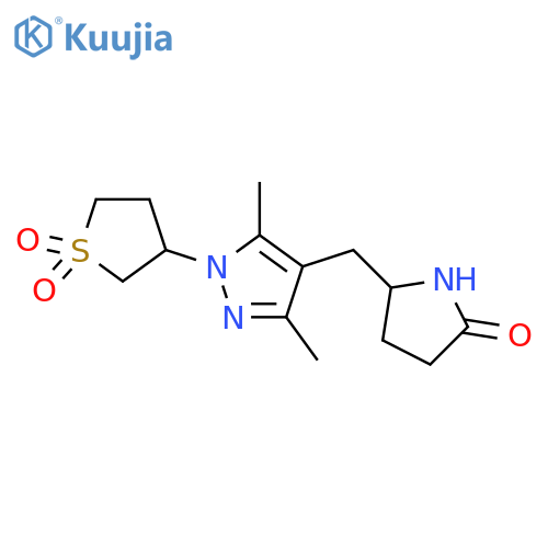 2-Pyrrolidinone, 5-[[3,5-dimethyl-1-(tetrahydro-1,1-dioxido-3-thienyl)-1H-pyrazol-4-yl]methyl]- structure