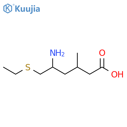 5-amino-6-(ethylsulfanyl)-3-methylhexanoic acid structure