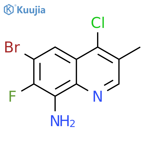 6-bromo-4-chloro-7-fluoro-3-methylquinolin-8-amine structure